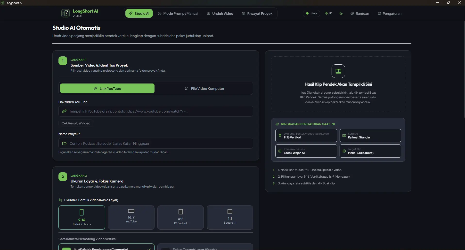Dashboard LongShort AI Studio